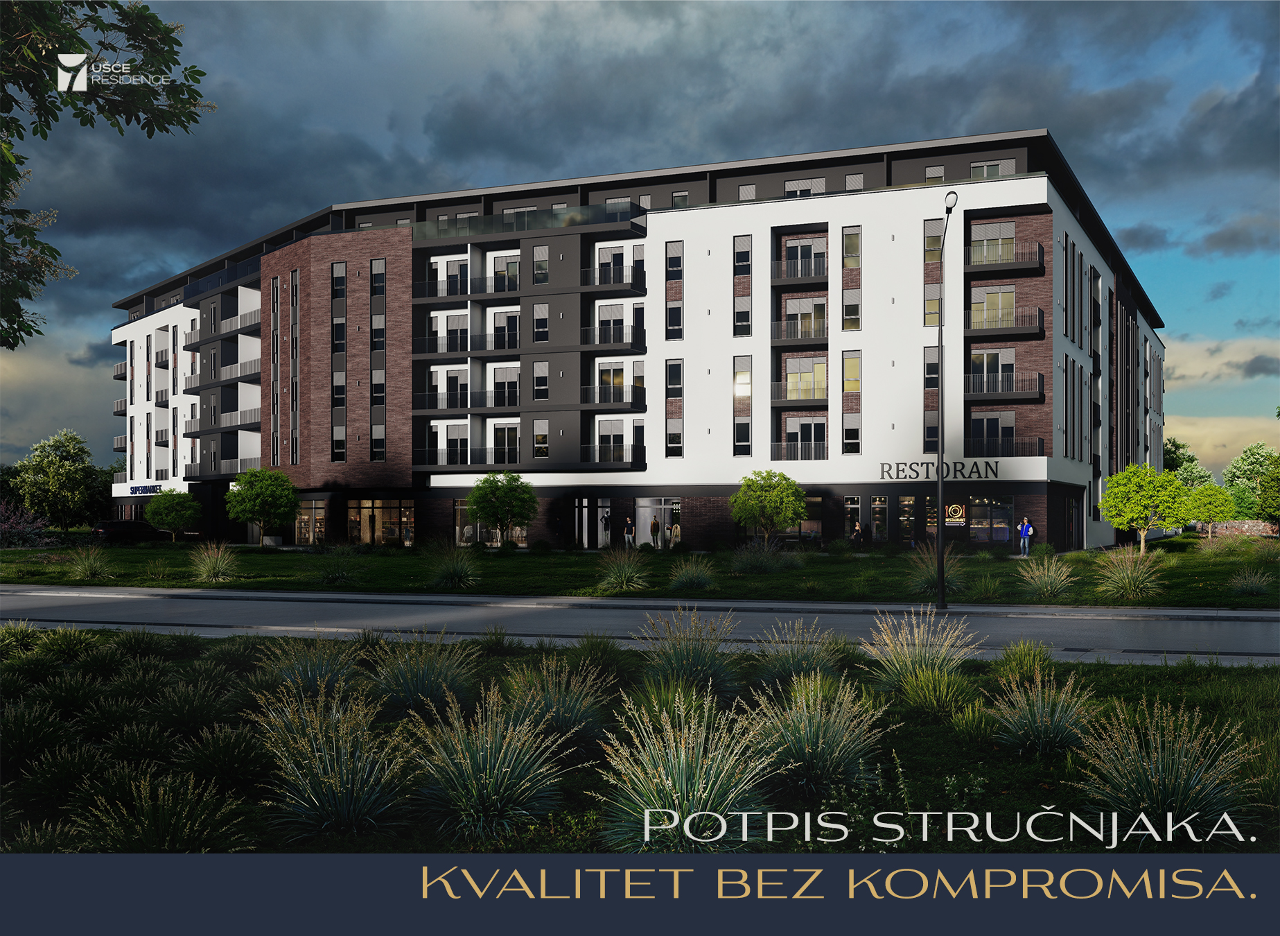 Usce Residence render detalja fasade